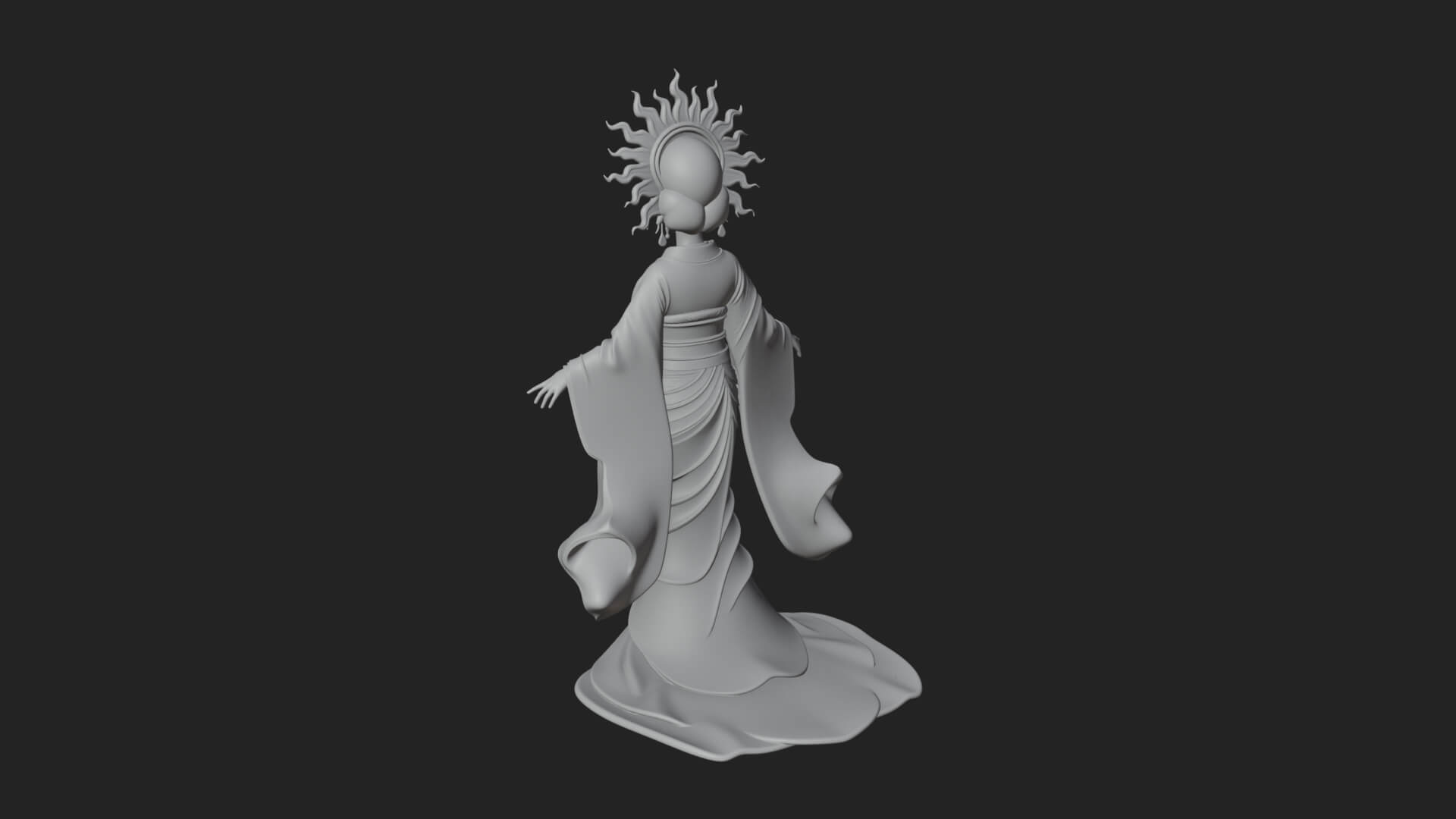 Dancing Celestial Maiden Statue Design 10 3D Print Model 3D Model