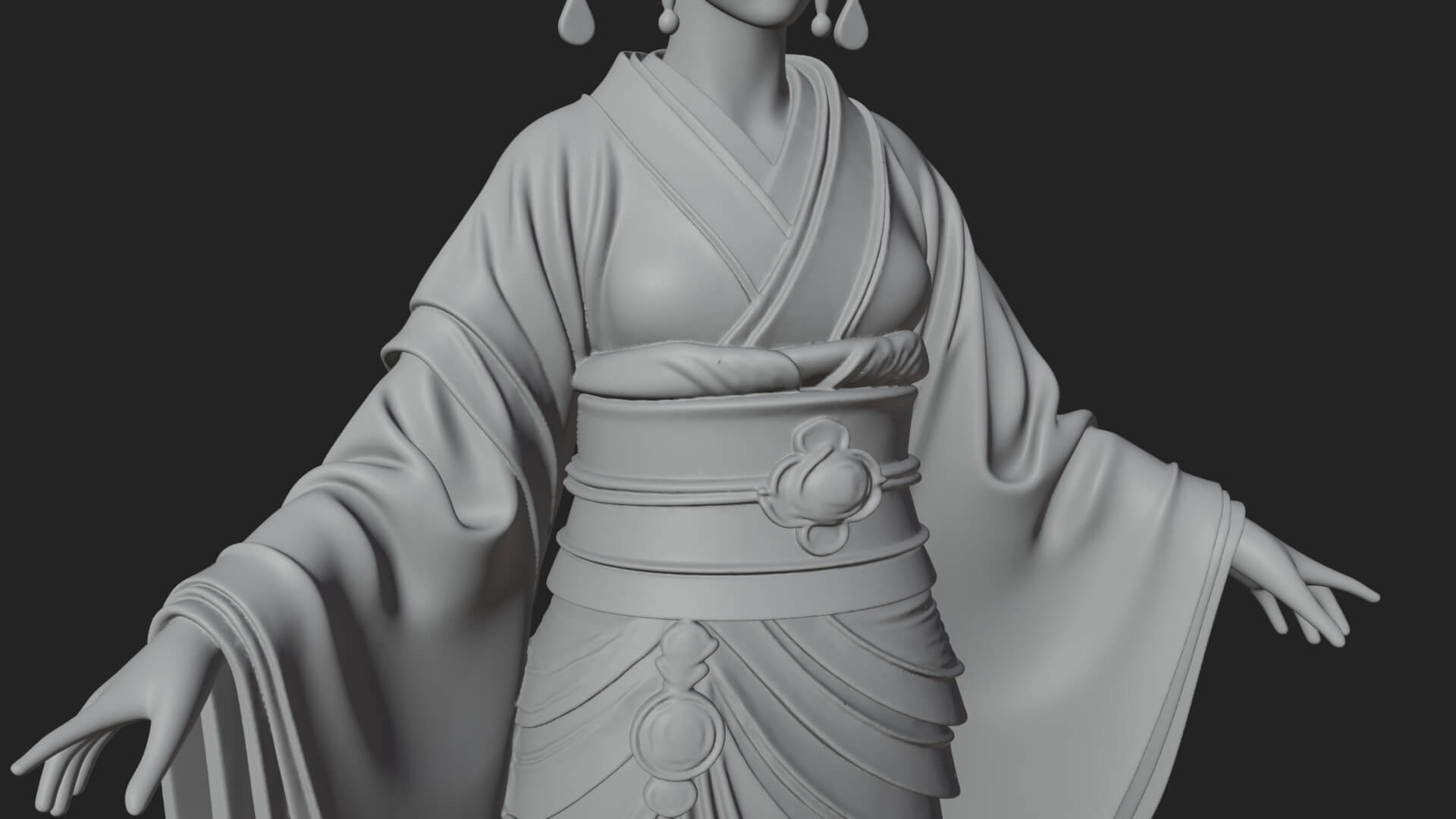 Dancing Celestial Maiden Statue Design 10 3D Print Model 3D Model