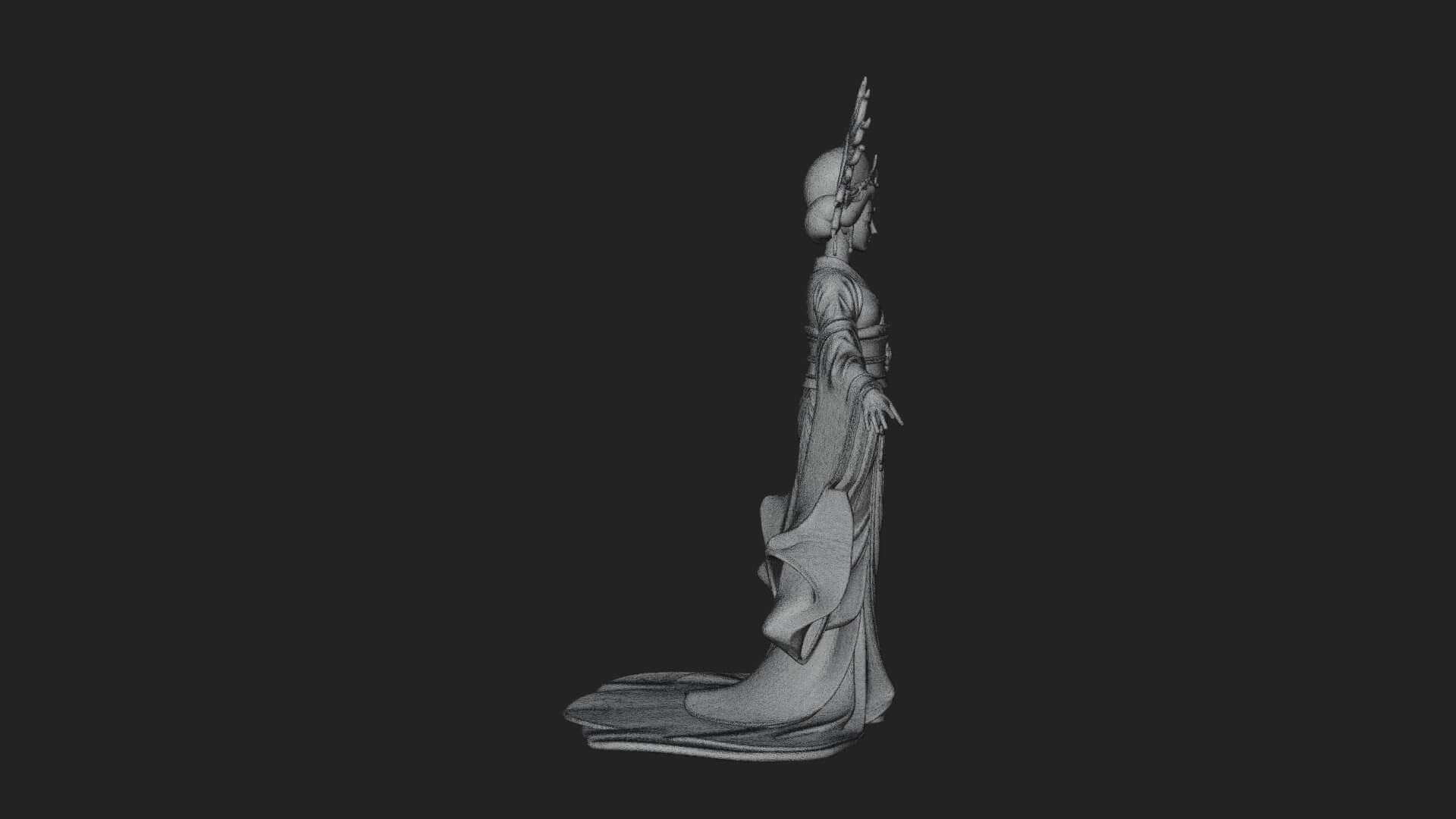 Dancing Celestial Maiden Statue Design 10 3D Print Model 3D Model