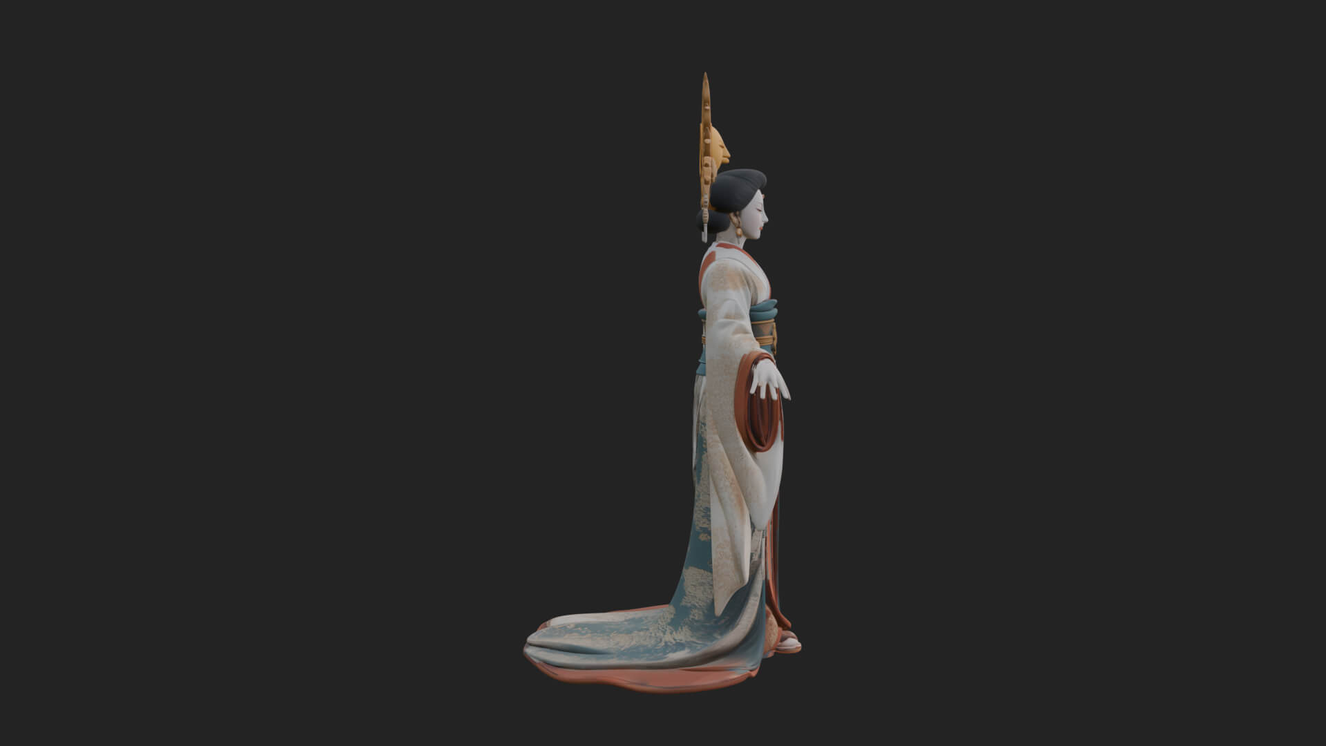 Dancing Celestial Maiden Statue Design 11 3D Print Model 3D Model