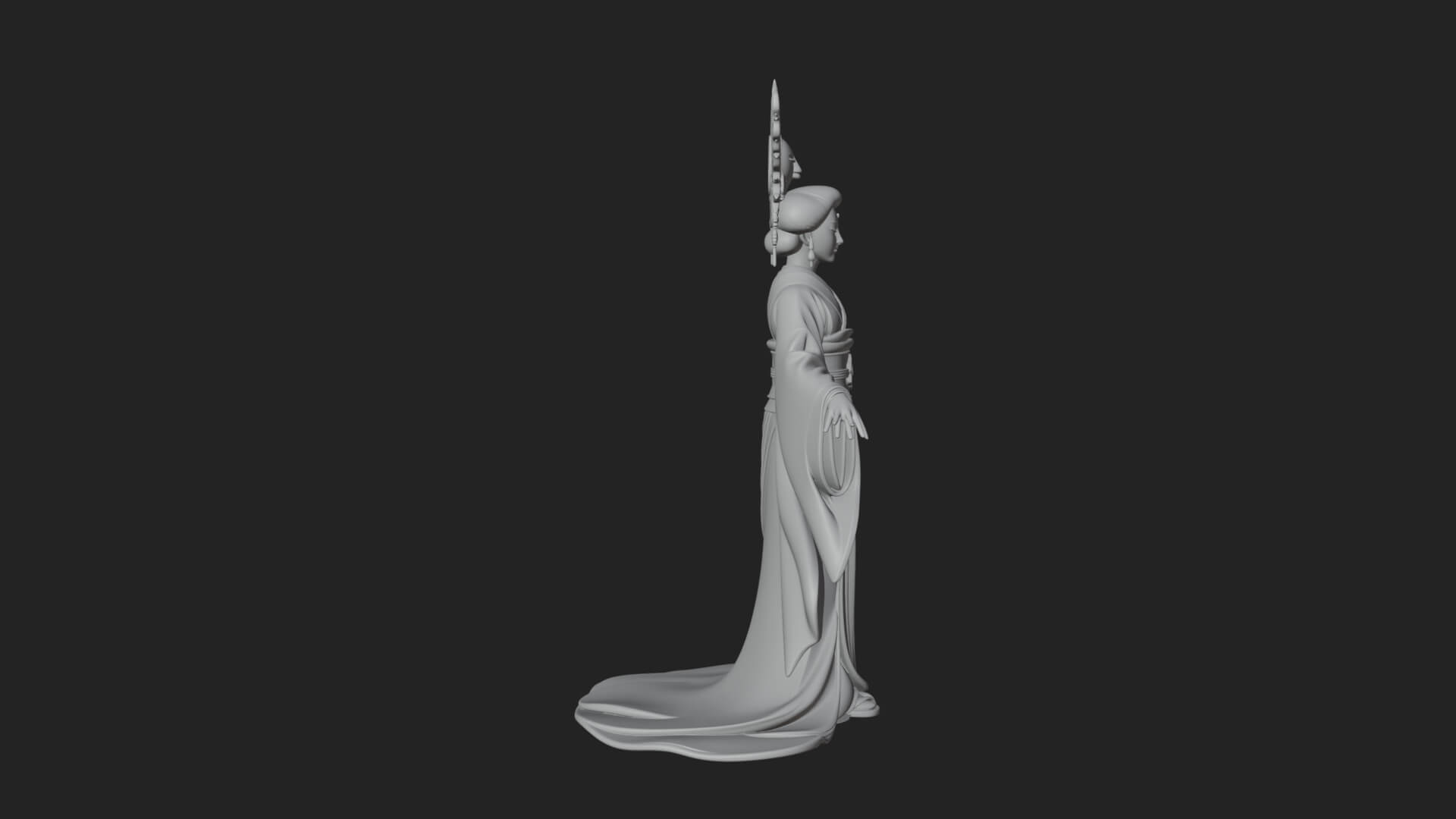 Dancing Celestial Maiden Statue Design 11 3D Print Model 3D Model