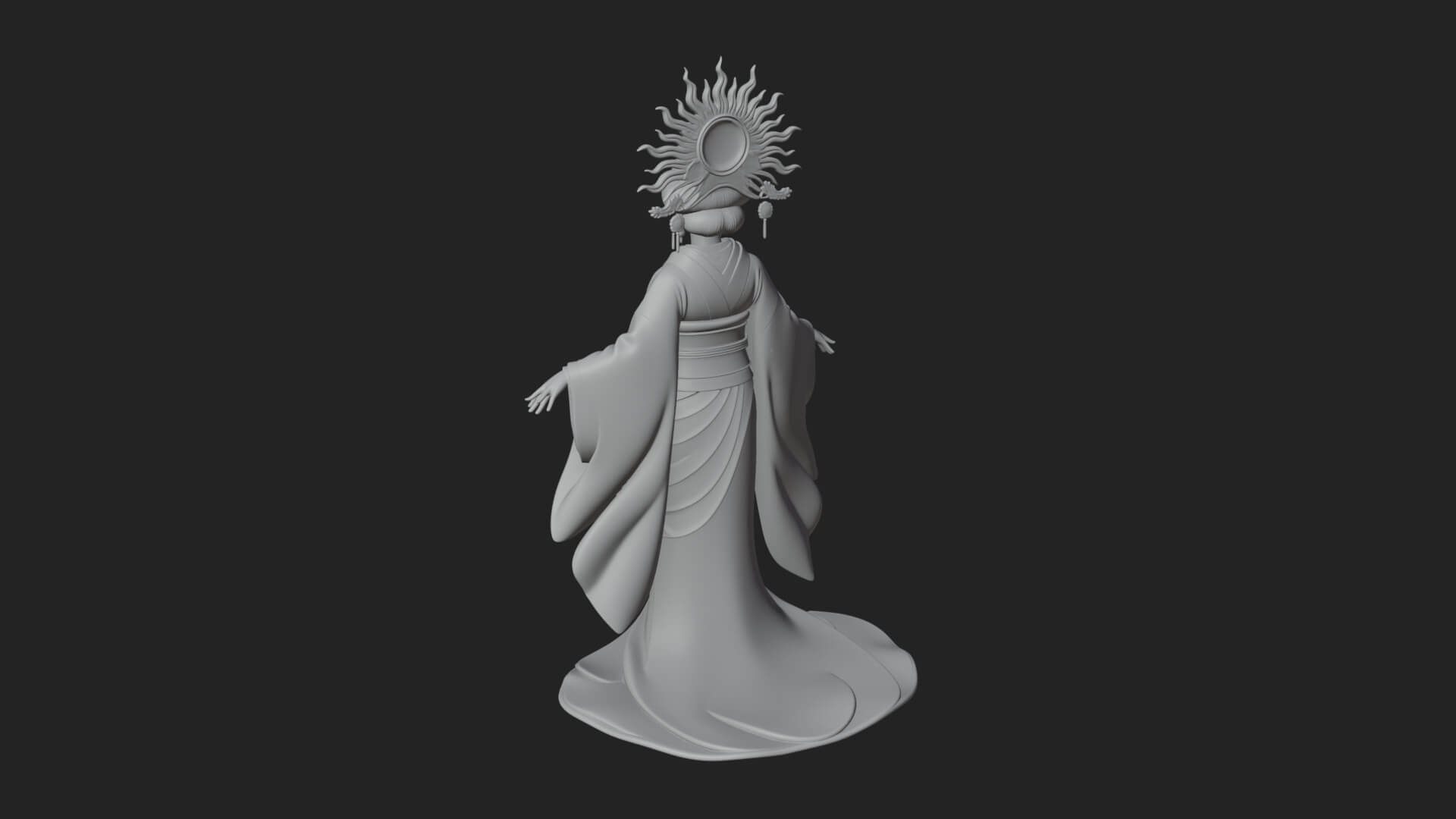 Dancing Celestial Maiden Statue Design 11 3D Print Model 3D Model