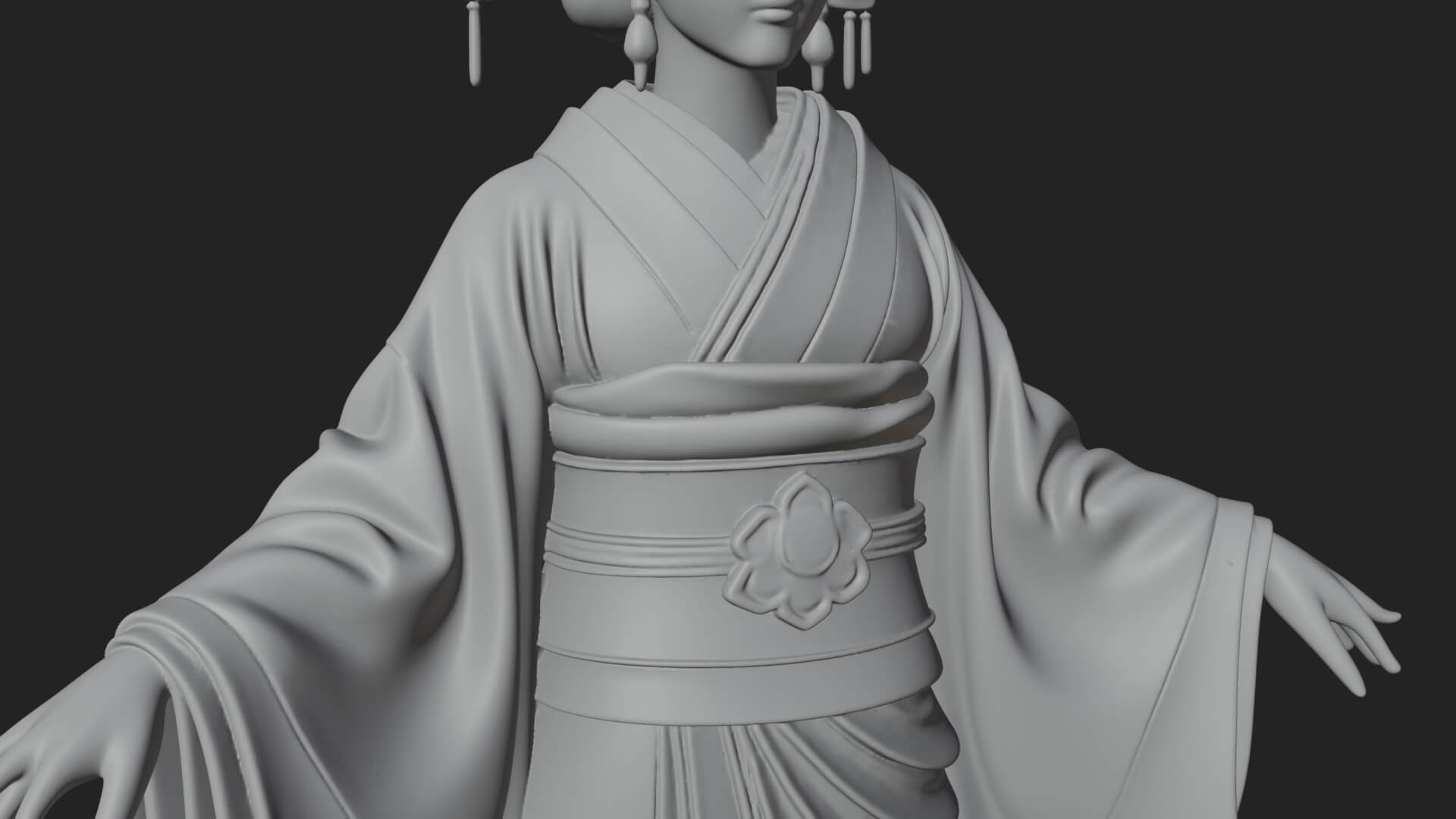 Dancing Celestial Maiden Statue Design 11 3D Print Model 3D Model