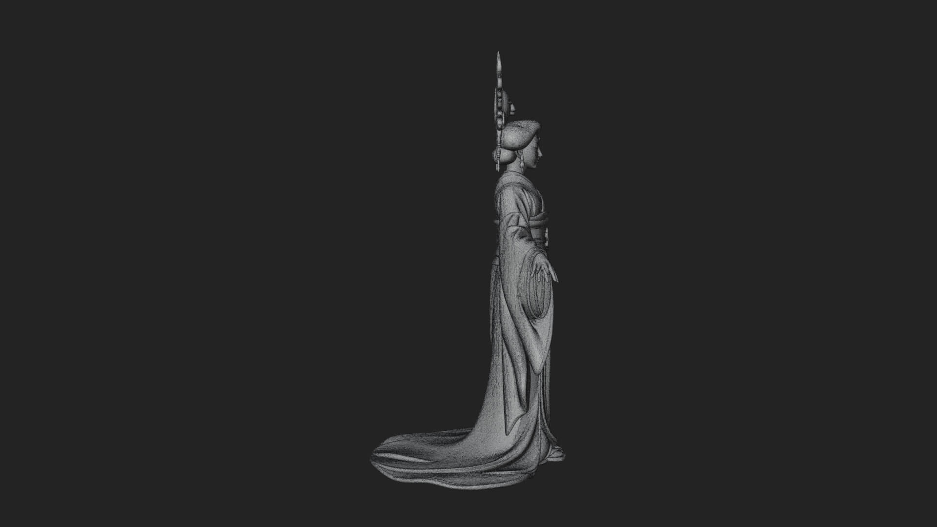 Dancing Celestial Maiden Statue Design 11 3D Print Model 3D Model