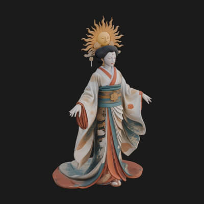 Dancing Celestial Maiden Statue Design 11 3D Print Model
