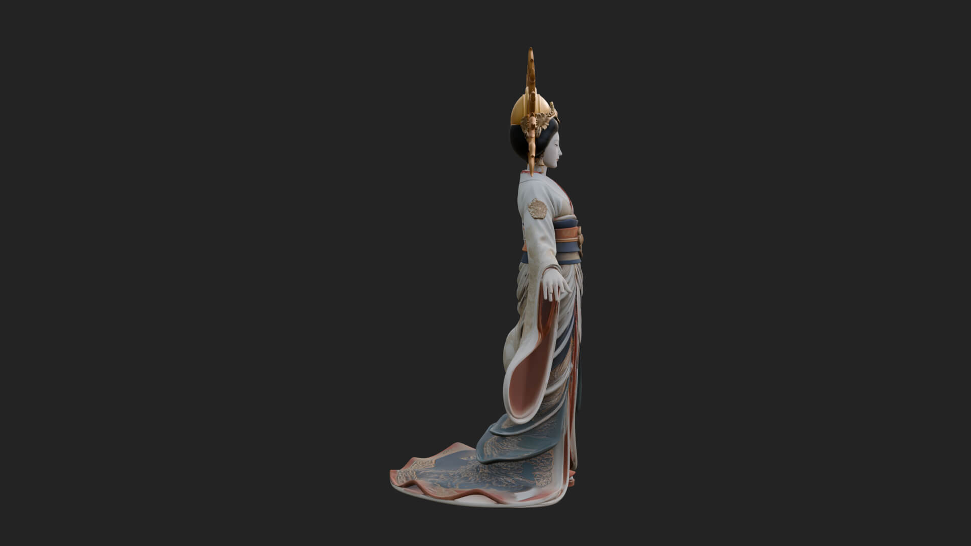 Dancing Celestial Maiden Statue Design 12 3D Print Model 3D Model