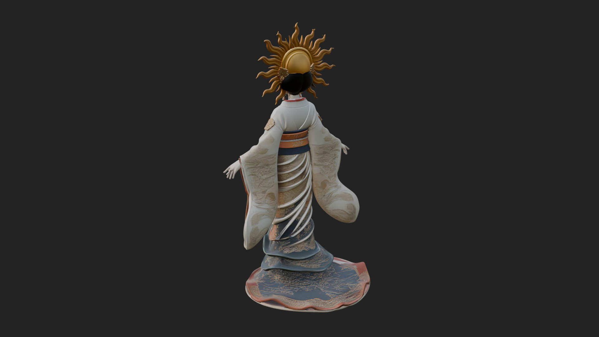 Dancing Celestial Maiden Statue Design 12 3D Print Model 3D Model