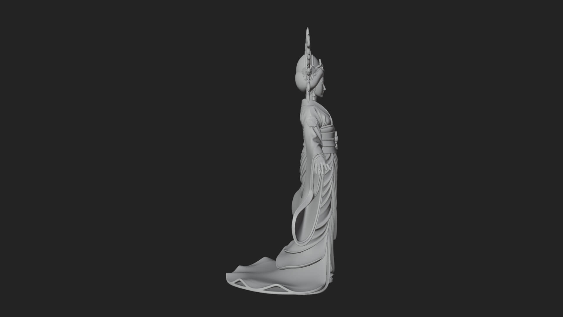 Dancing Celestial Maiden Statue Design 12 3D Print Model 3D Model