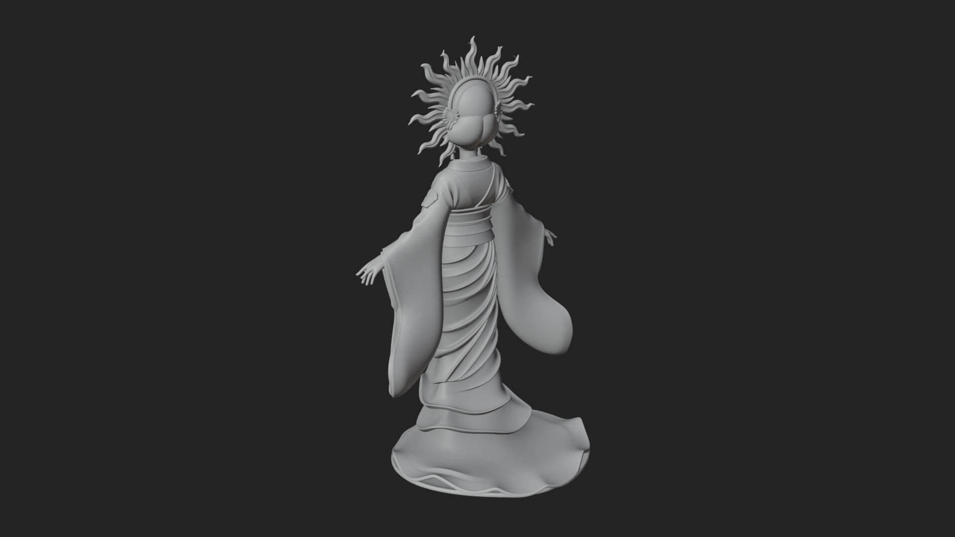 Dancing Celestial Maiden Statue Design 12 3D Print Model 3D Model