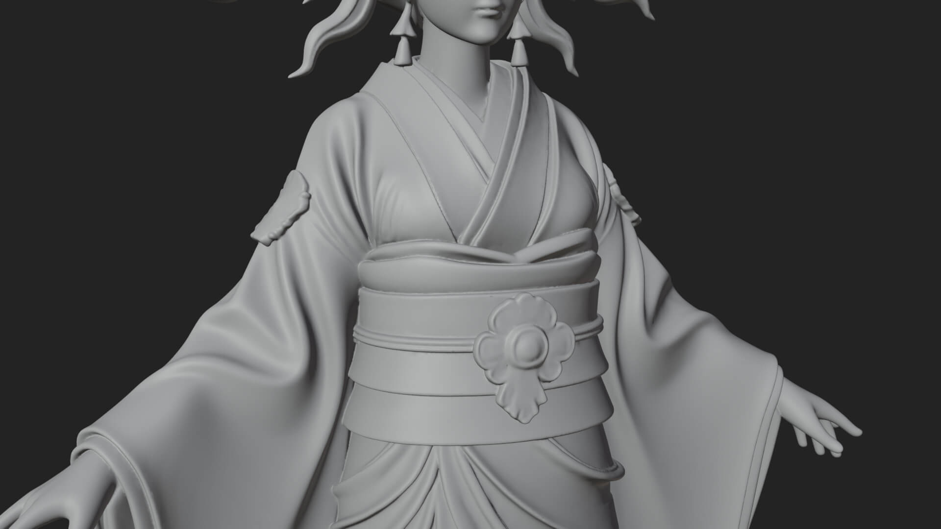 Dancing Celestial Maiden Statue Design 12 3D Print Model 3D Model