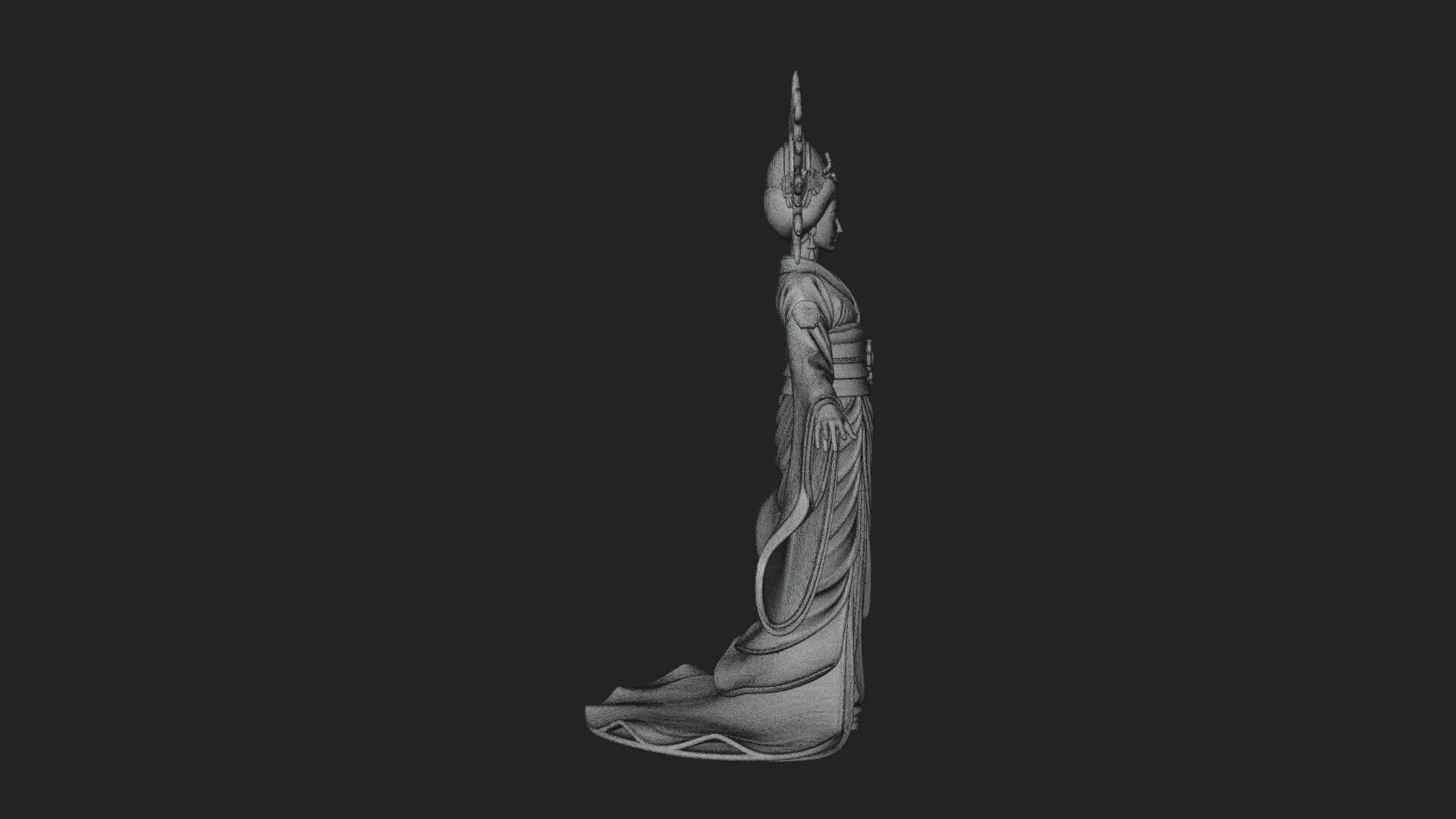 Dancing Celestial Maiden Statue Design 12 3D Print Model 3D Model
