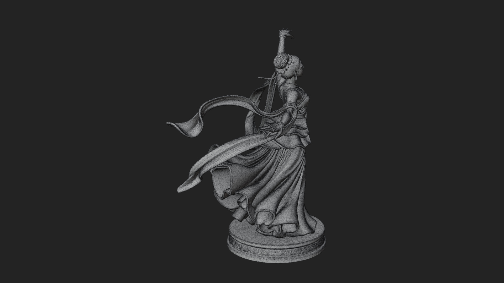 Dancing Celestial Maiden Statue Design 13 3D Print Model 3D Model