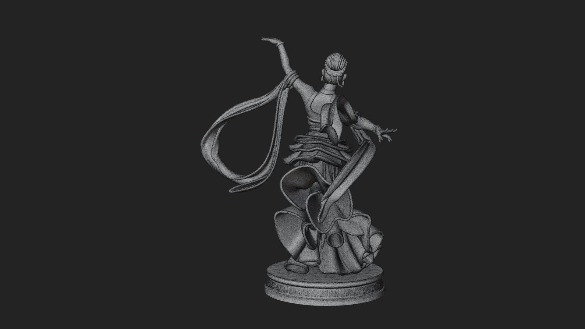 Dancing Celestial Maiden Statue Design 13 3D Print Model 3D Model