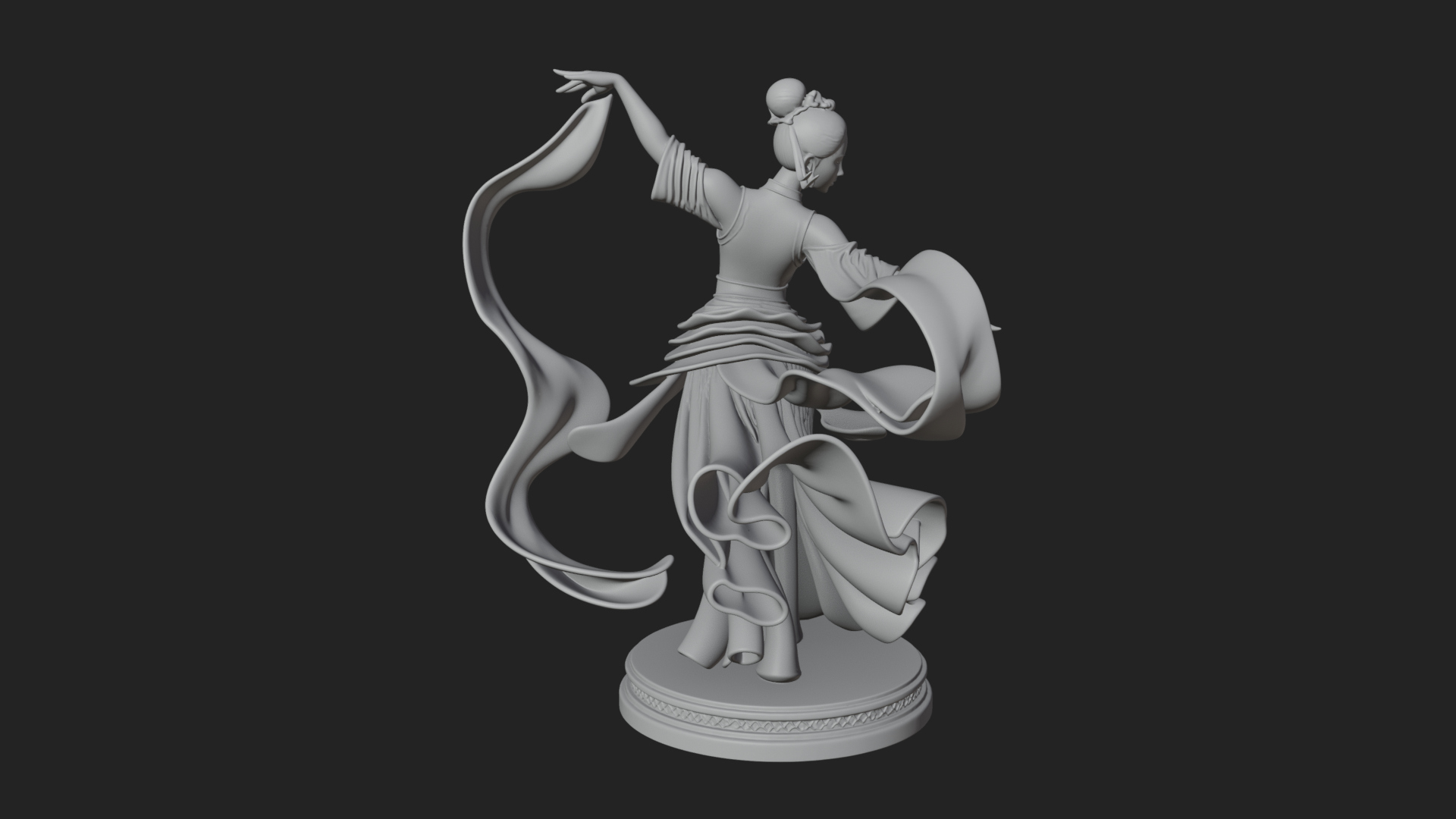 Dancing Celestial Maiden Statue Design 14 3D Print Model 3D Model