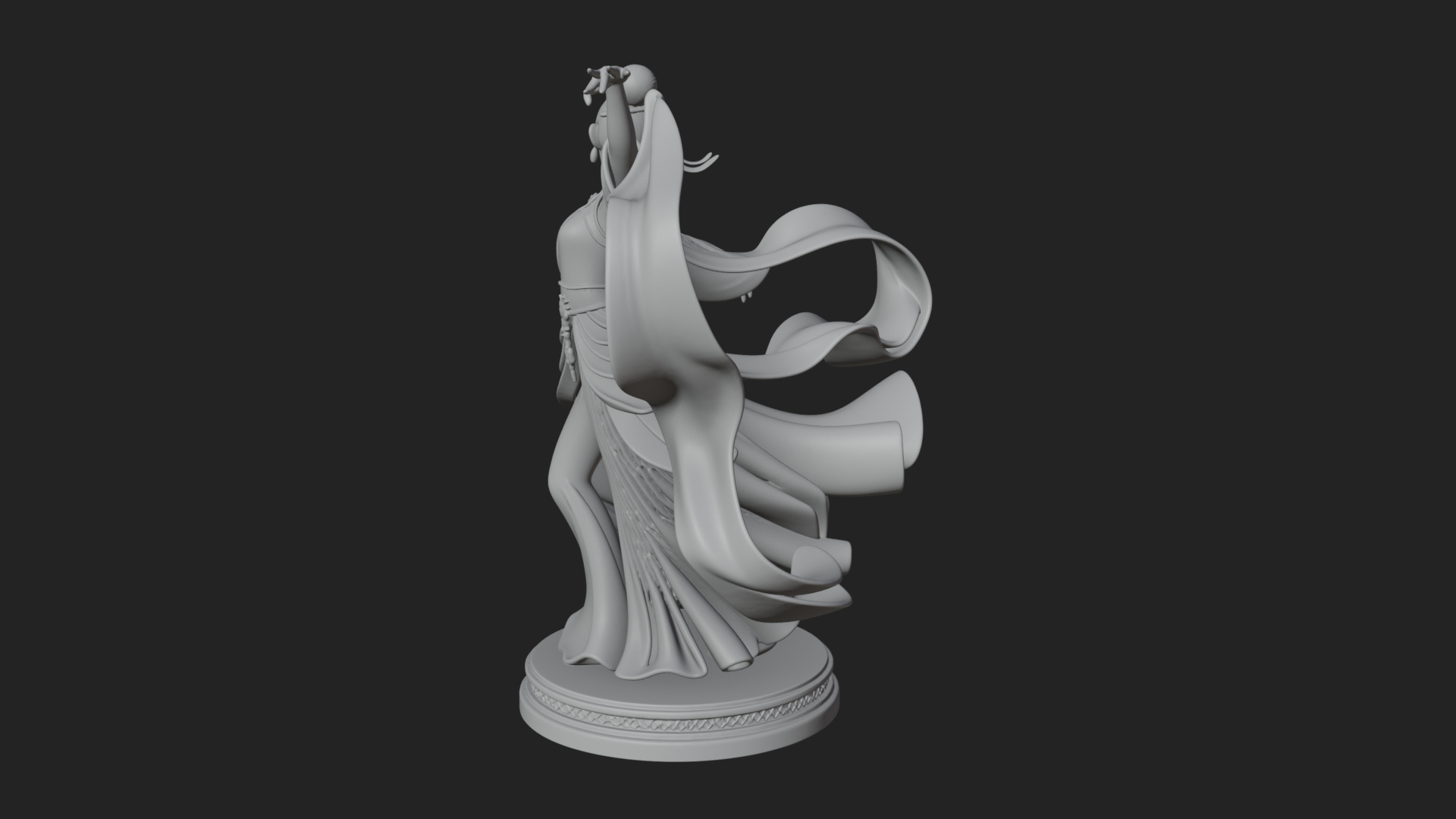 Dancing Celestial Maiden Statue Design 14 3D Print Model 3D Model