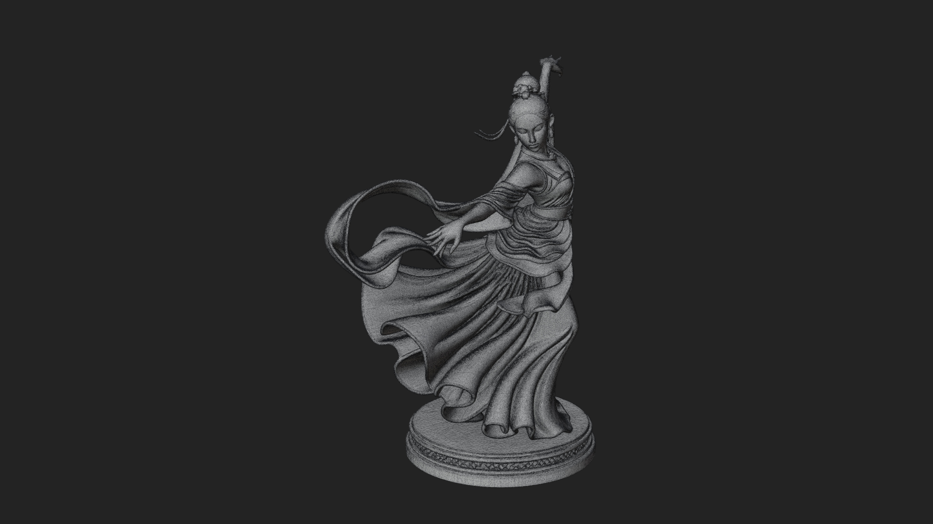 Dancing Celestial Maiden Statue Design 14 3D Print Model 3D Model