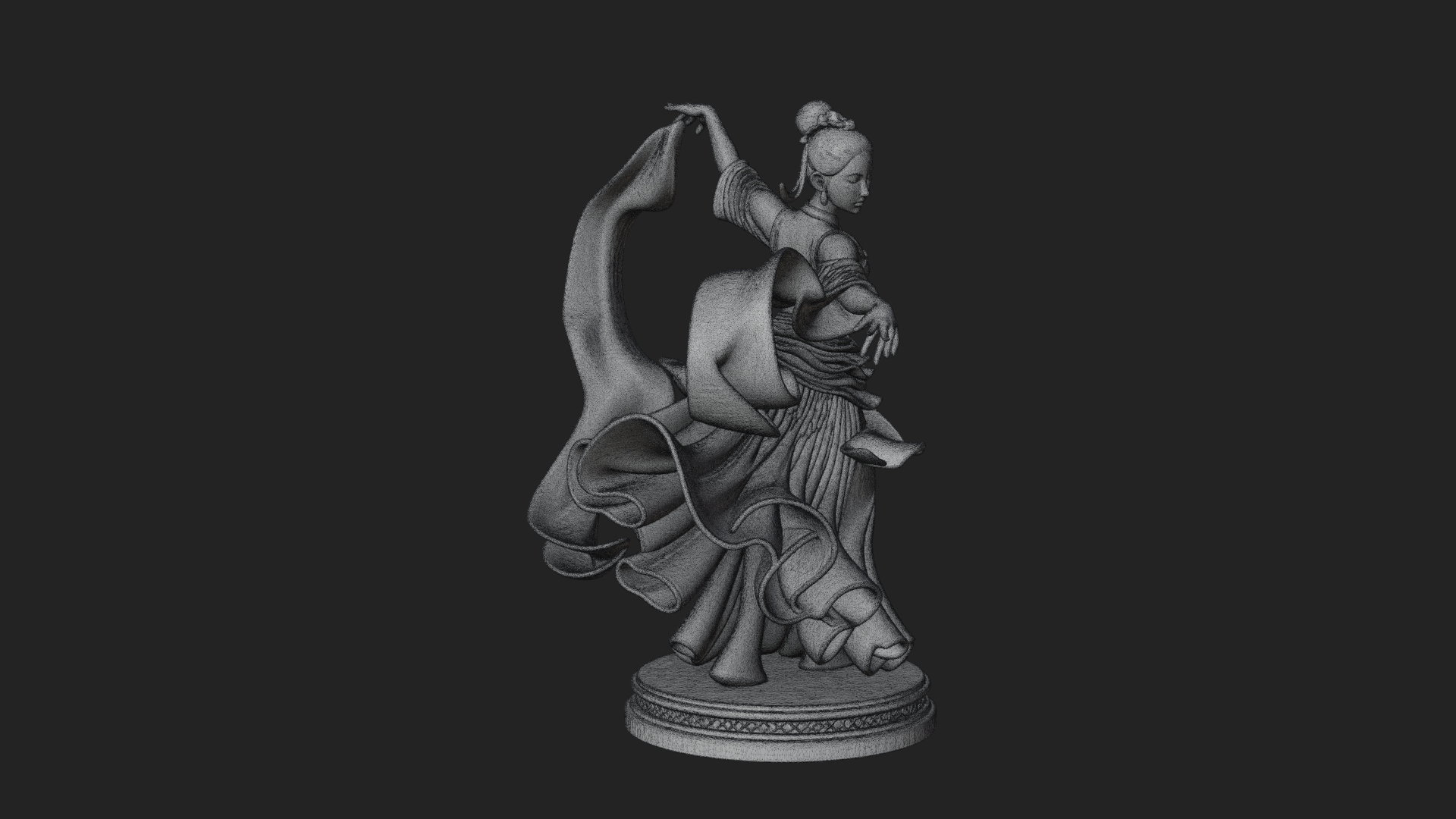 Dancing Celestial Maiden Statue Design 14 3D Print Model 3D Model