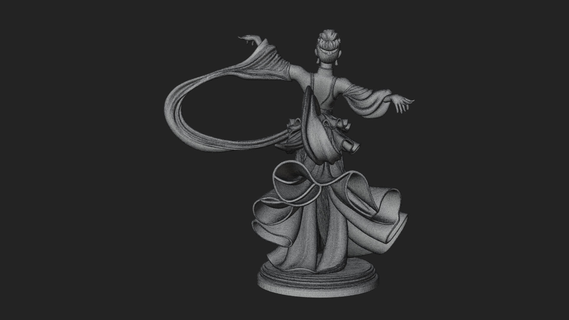 Dancing Celestial Maiden Statue Design 15 3D Print Model 3D Model