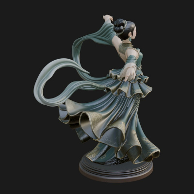 Dancing Celestial Maiden Statue Design 15 3D Print Model