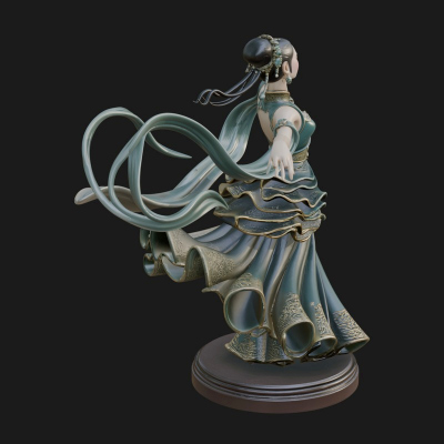 Dancing Celestial Maiden Statue Design 16 3D Print Model