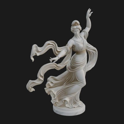 Dancing Celestial Maiden Statue Design 2 3D Print Model