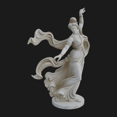 Dancing Celestial Maiden Statue Design 3 3D Print Model