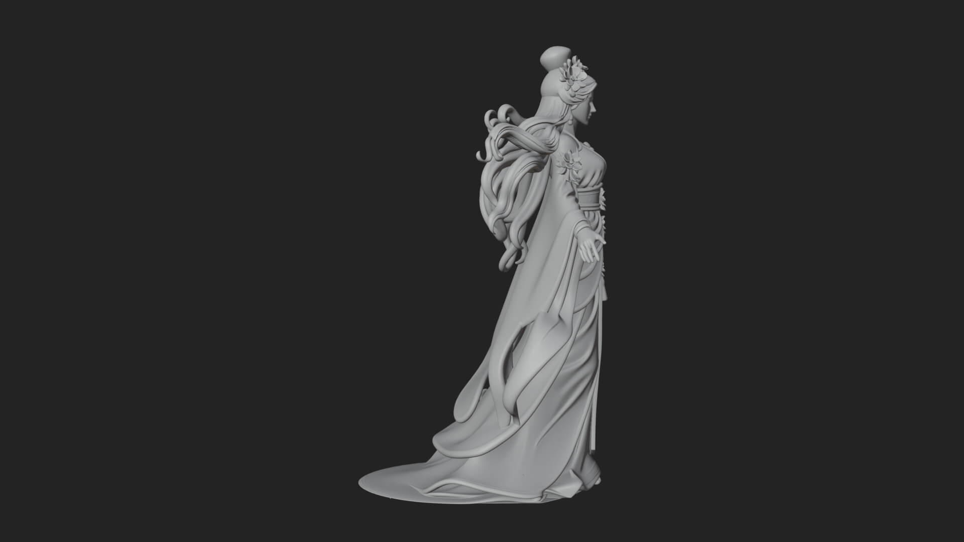 Dancing Celestial Maiden Statue Design 5 3D Print Model 3D Model