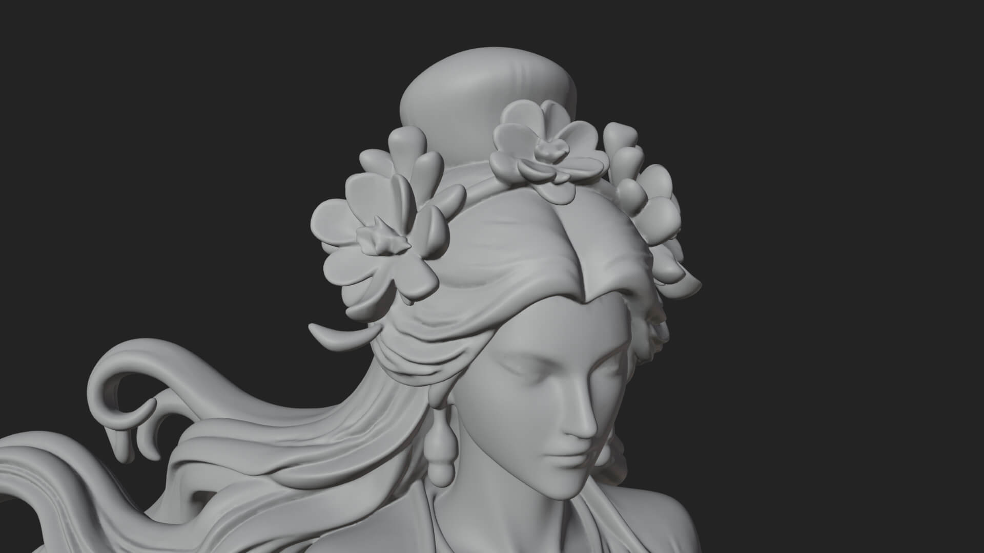 Dancing Celestial Maiden Statue Design 5 3D Print Model 3D Model