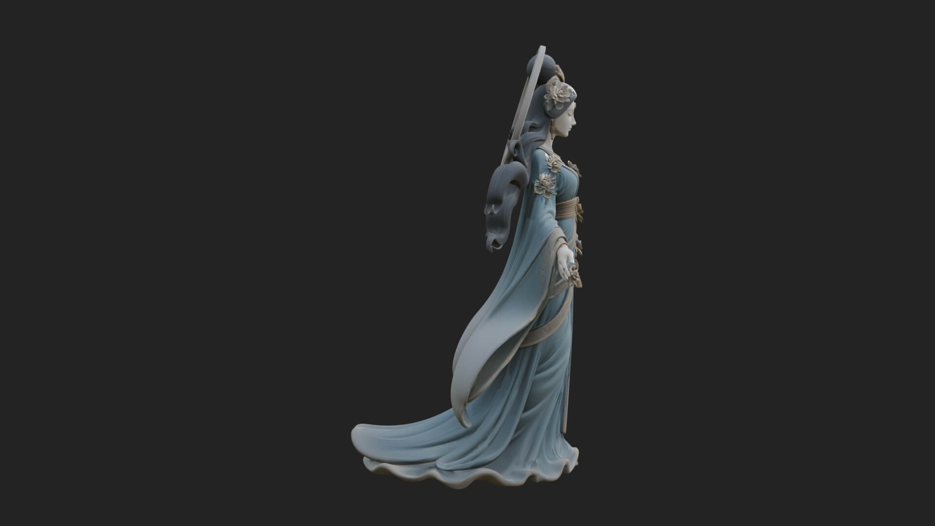 Dancing Celestial Maiden Statue Design 6 3D Print Model 3D Model