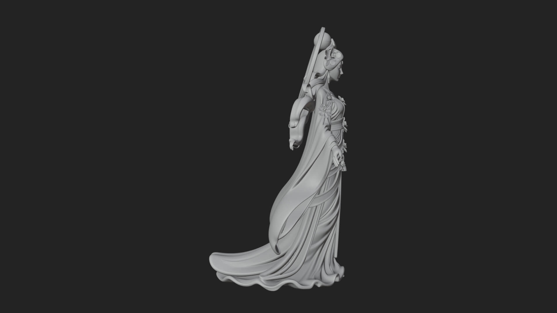 Dancing Celestial Maiden Statue Design 6 3D Print Model 3D Model