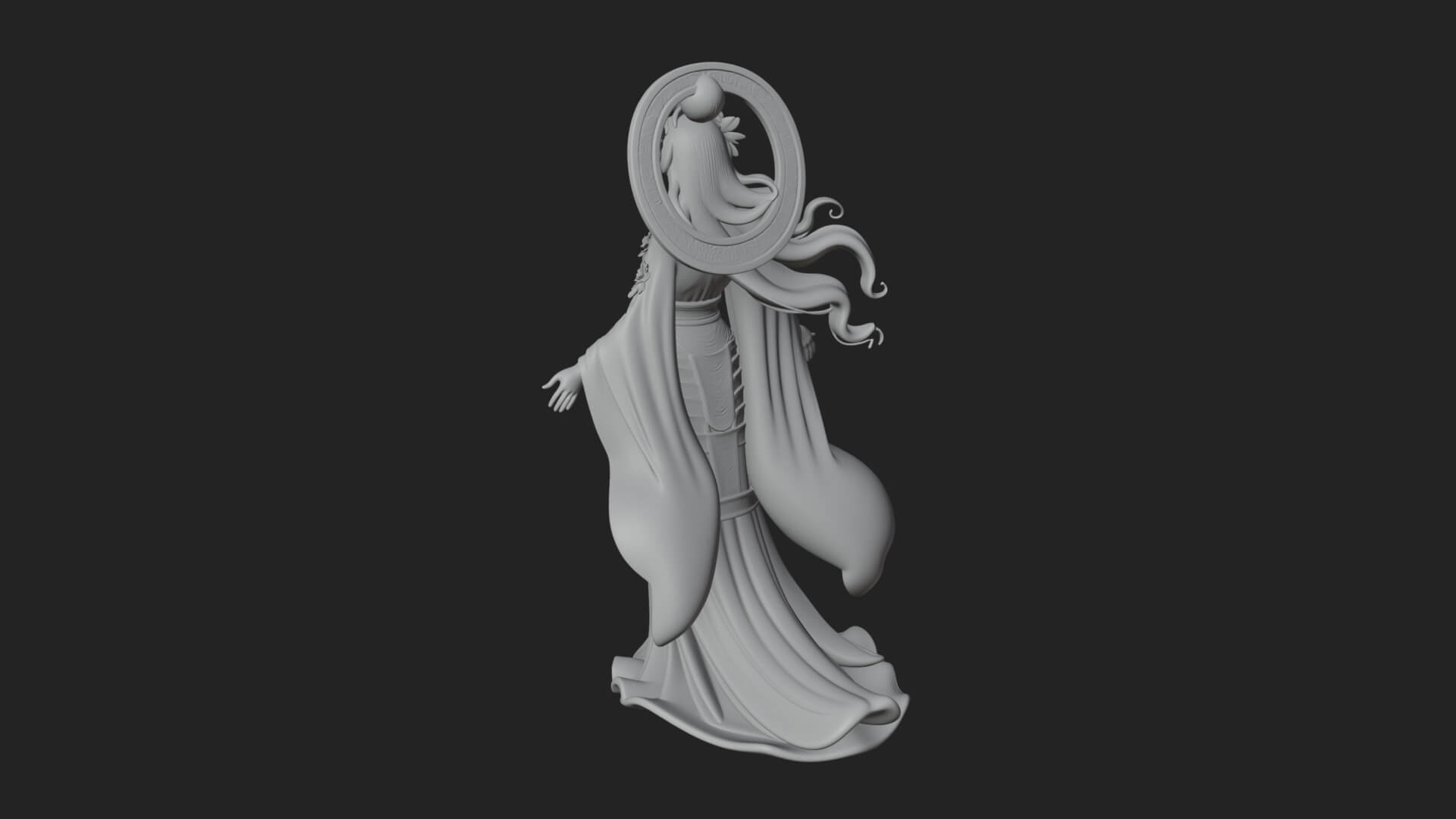Dancing Celestial Maiden Statue Design 6 3D Print Model 3D Model