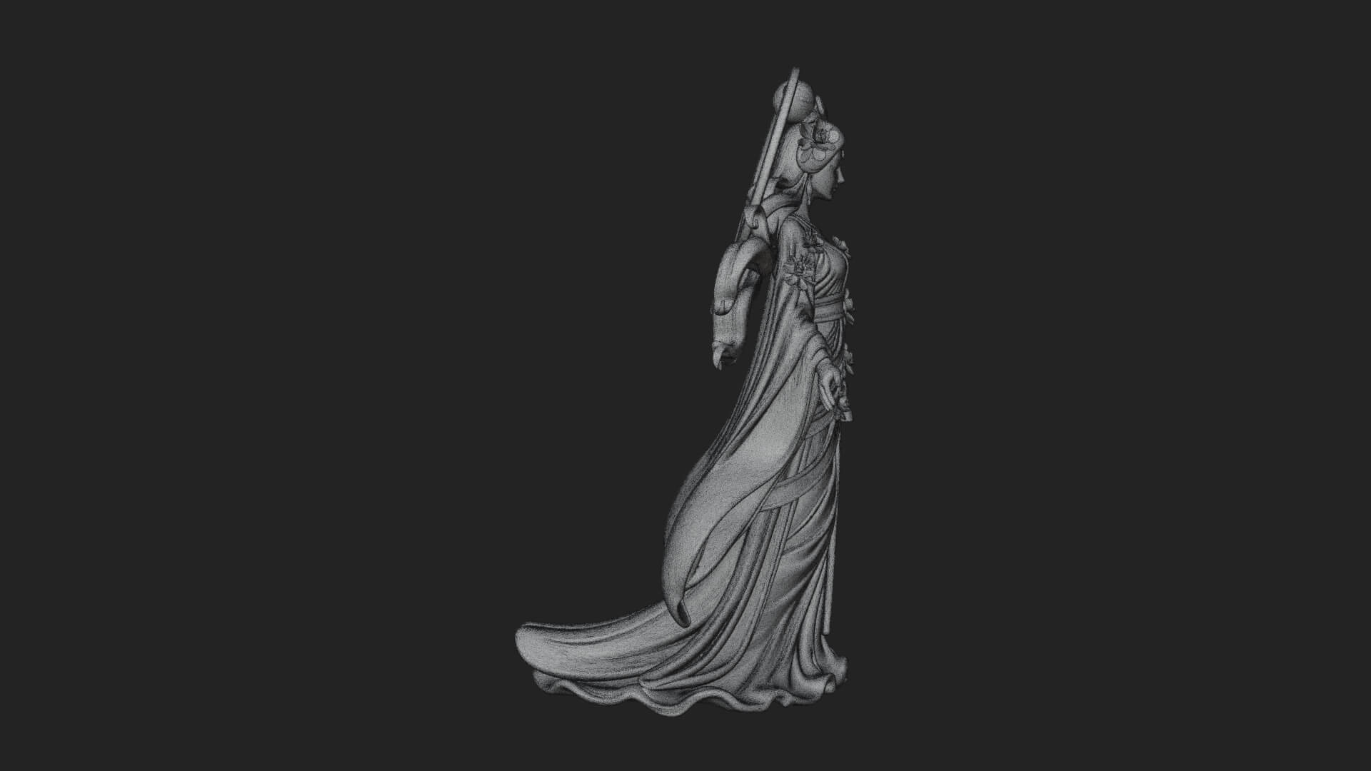 Dancing Celestial Maiden Statue Design 6 3D Print Model 3D Model
