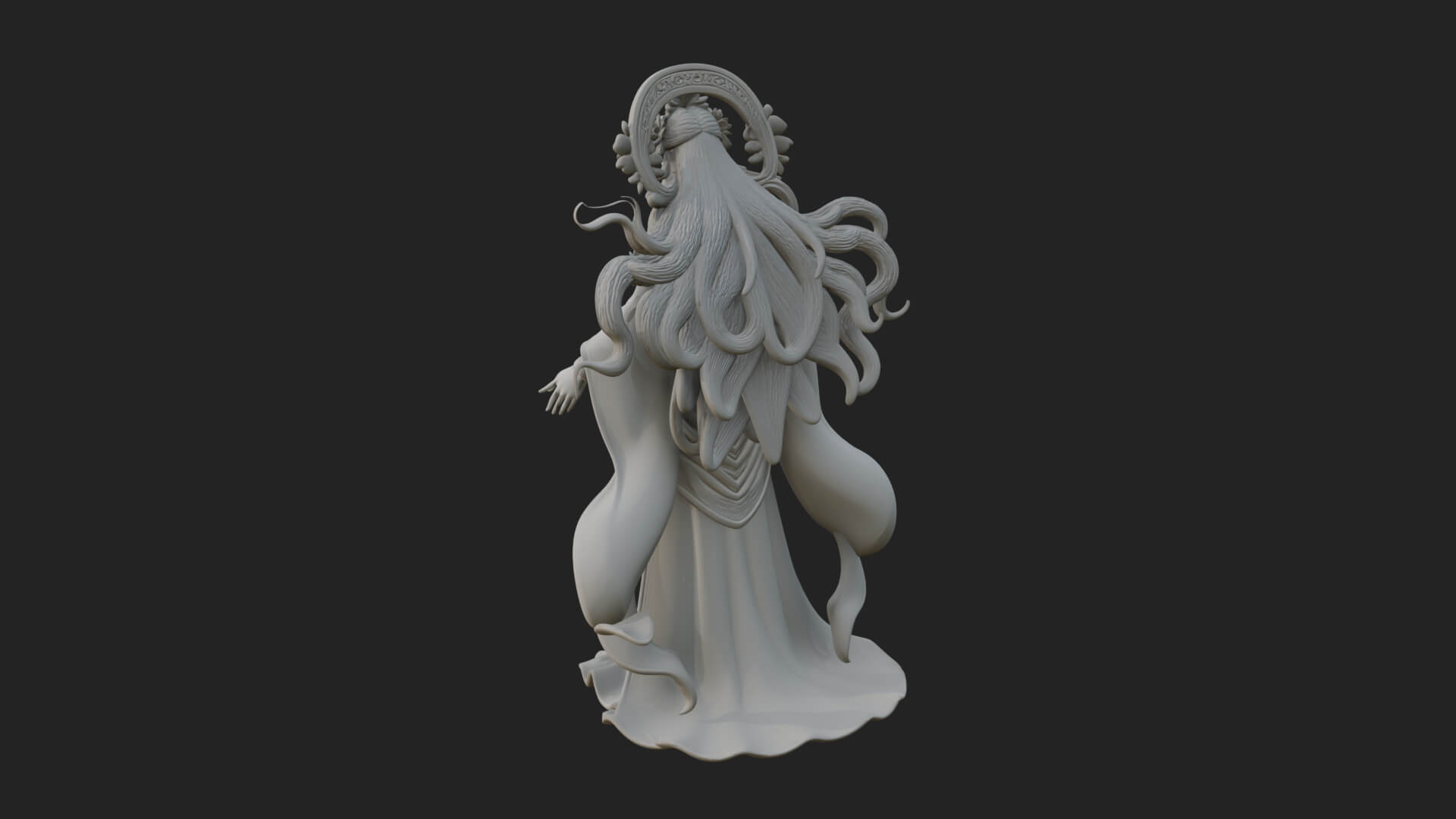 Dancing Celestial Maiden Statue Design 7 3D Print Model 3D Model
