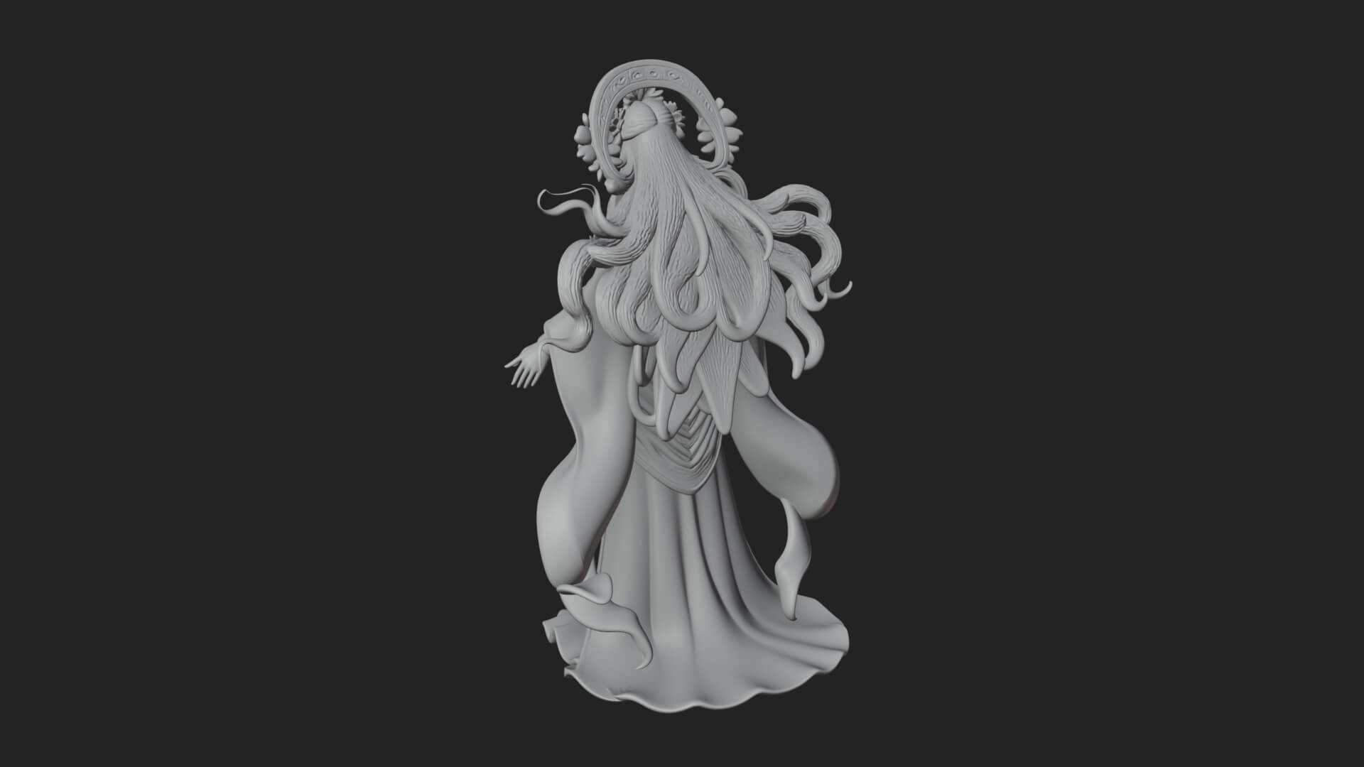 Dancing Celestial Maiden Statue Design 7 3D Print Model 3D Model