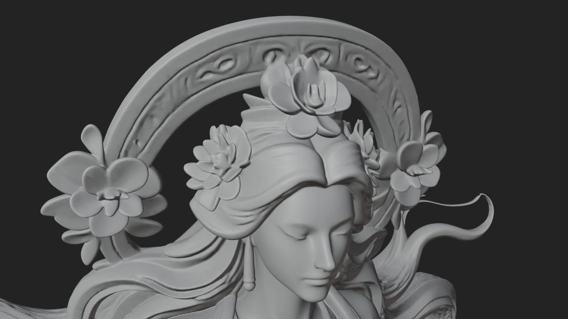 Dancing Celestial Maiden Statue Design 7 3D Print Model 3D Model