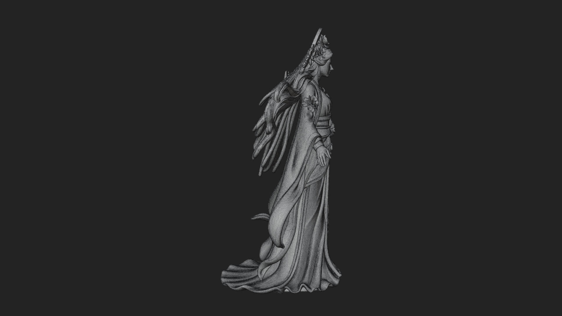 Dancing Celestial Maiden Statue Design 7 3D Print Model 3D Model