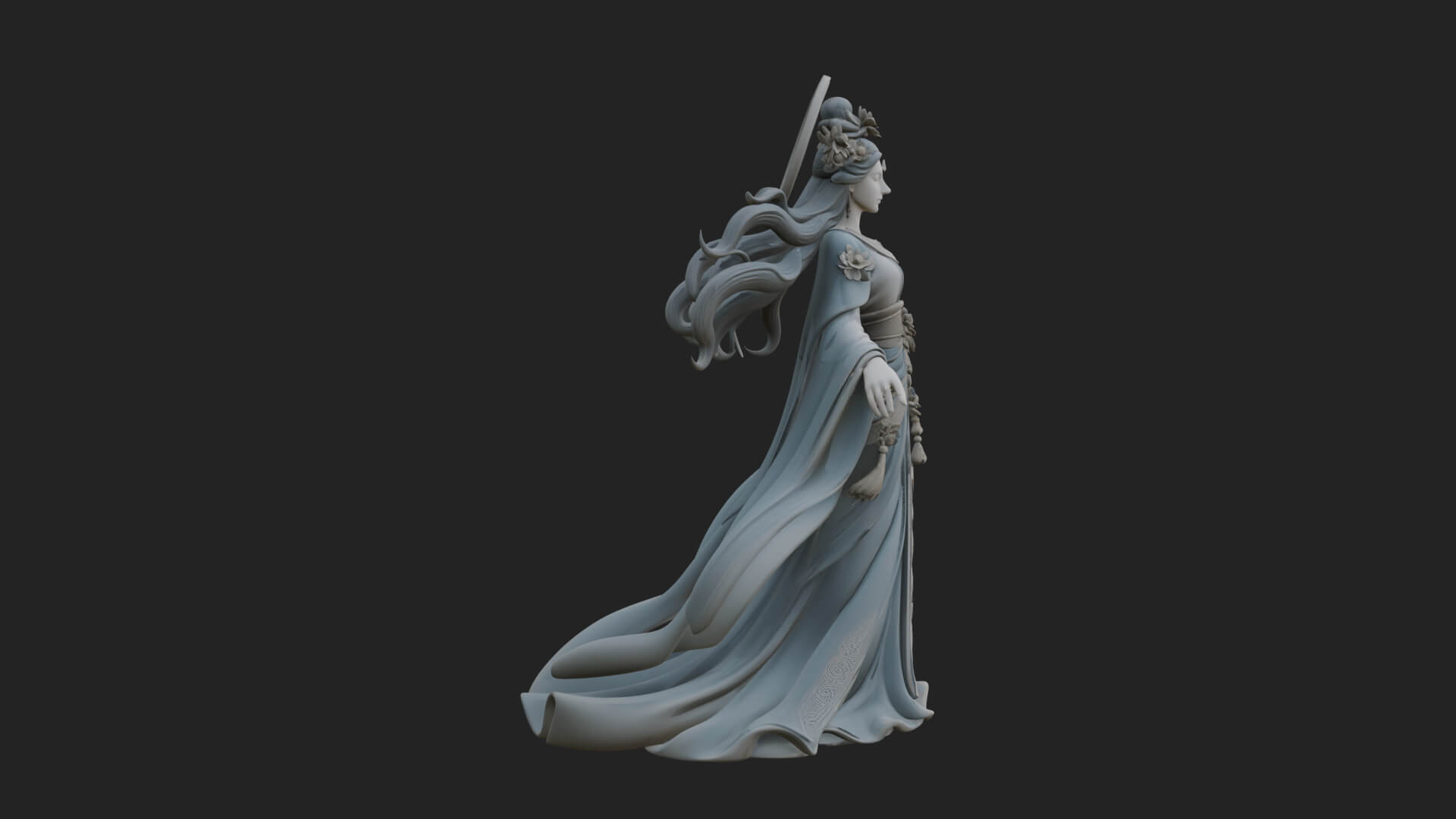 Dancing Celestial Maiden Statue Design 8 3D Print Model 3D Model