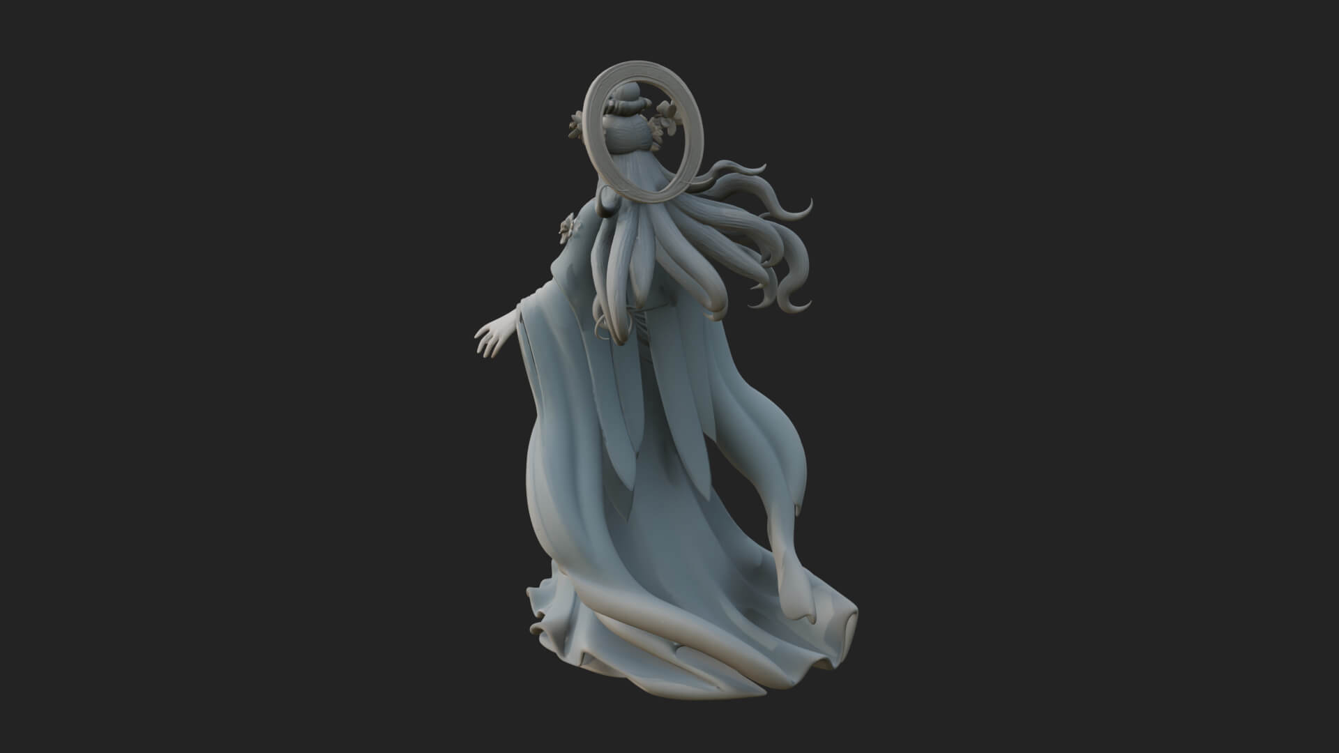Dancing Celestial Maiden Statue Design 8 3D Print Model 3D Model