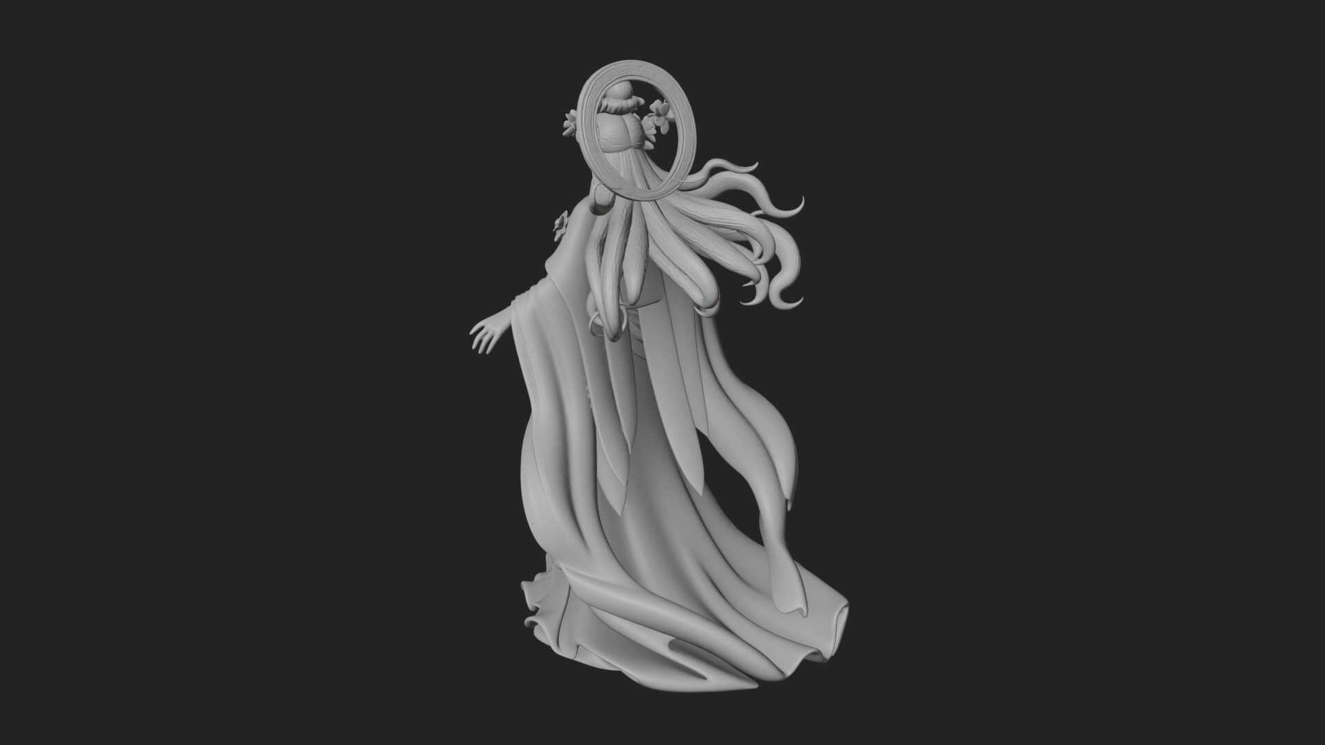 Dancing Celestial Maiden Statue Design 8 3D Print Model 3D Model