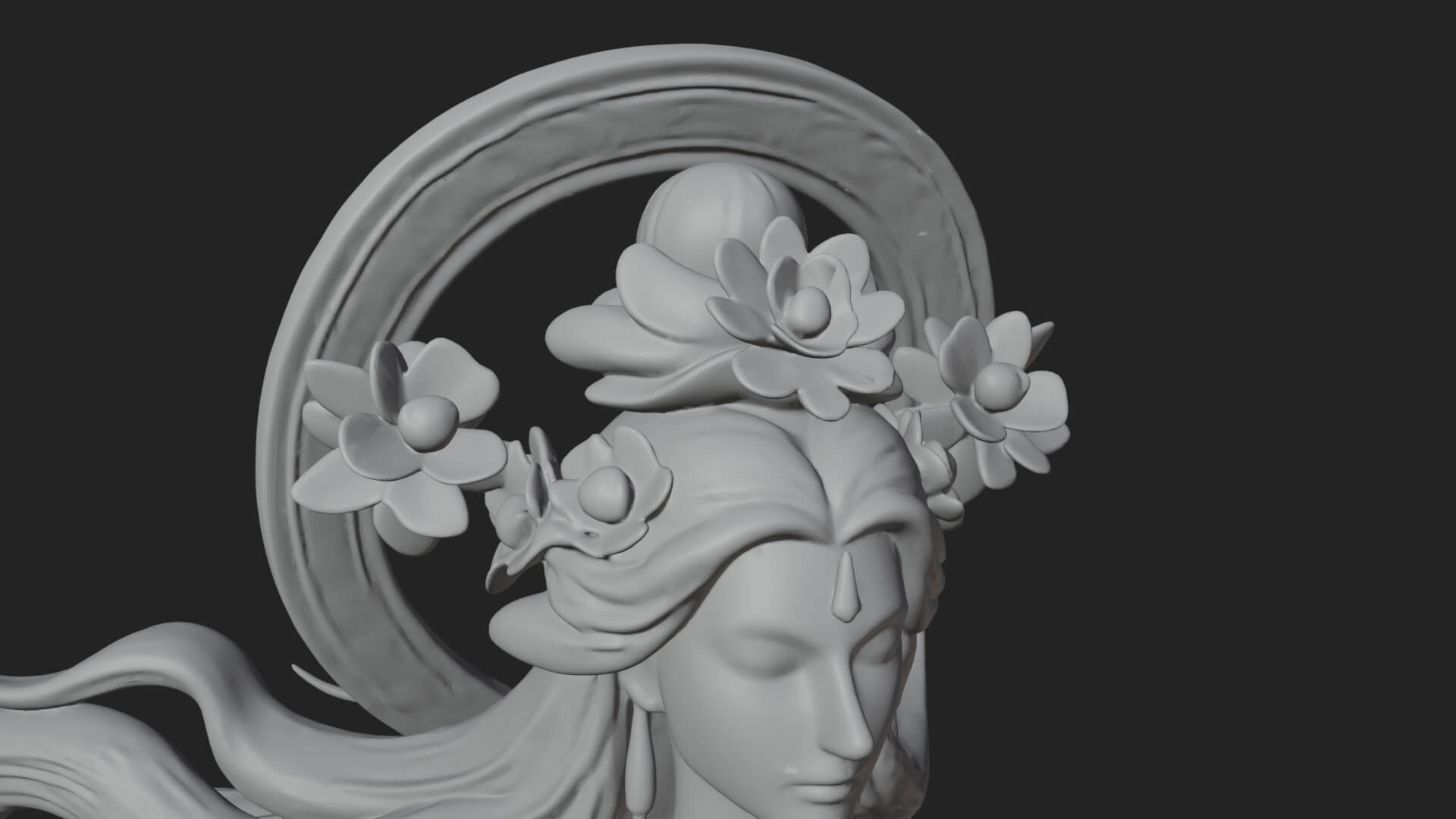 Dancing Celestial Maiden Statue Design 8 3D Print Model 3D Model