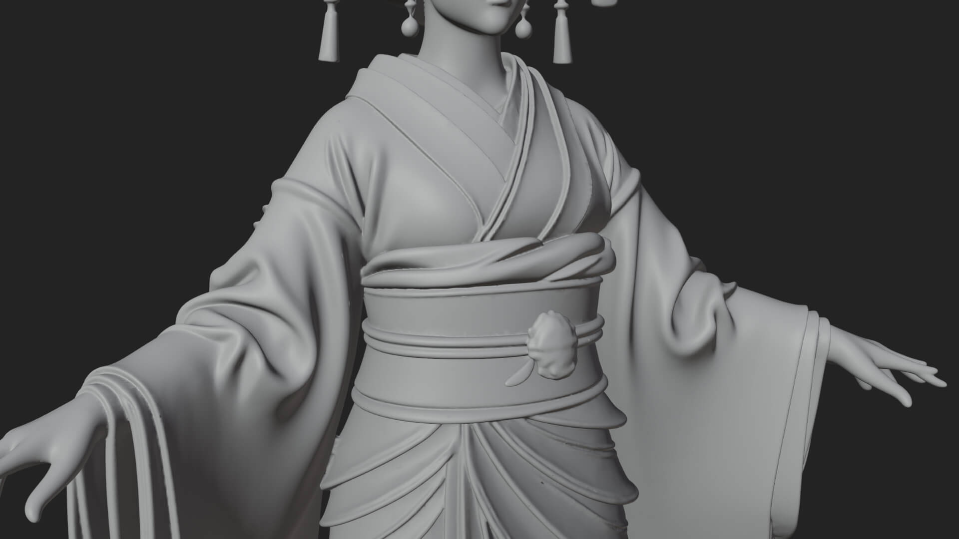 Dancing Celestial Maiden Statue Design 9 3D Print Model 3D Model