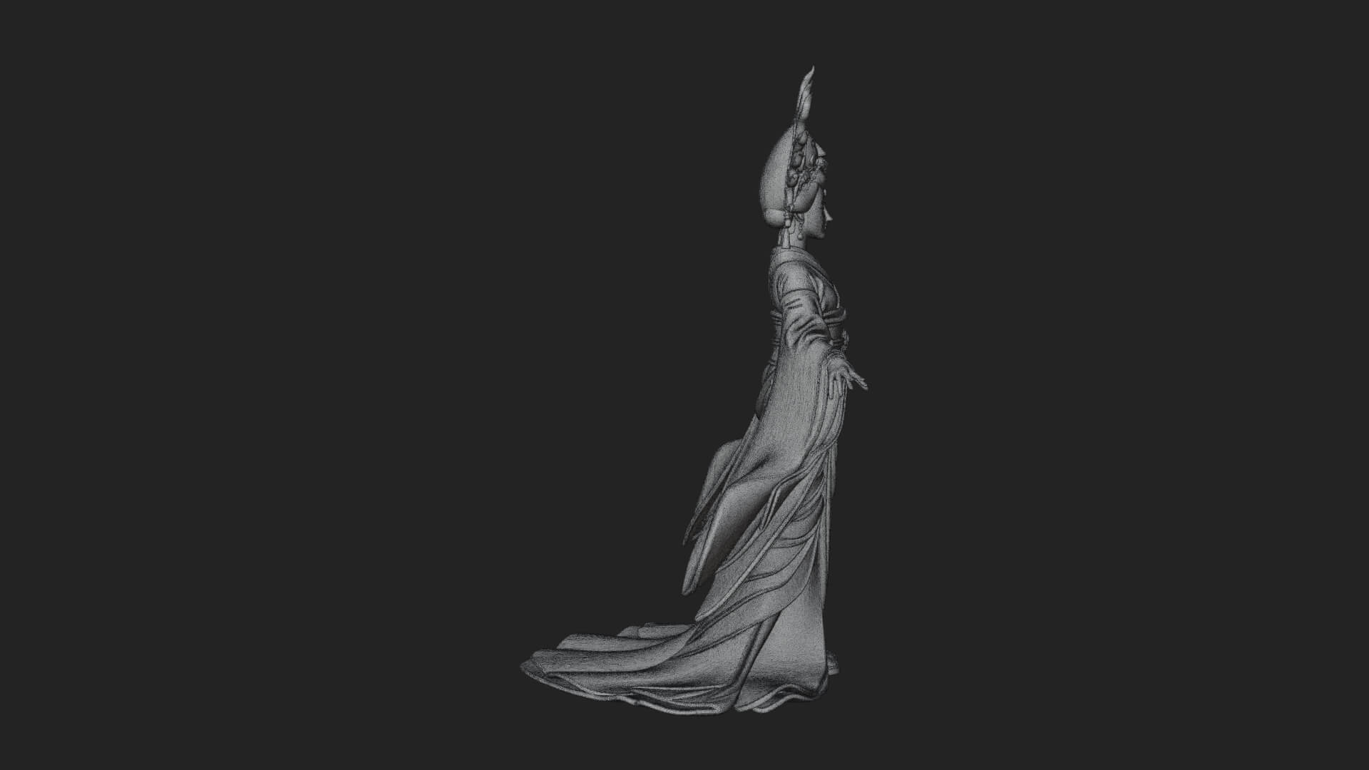 Dancing Celestial Maiden Statue Design 9 3D Print Model 3D Model