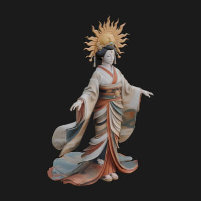 Dancing Celestial Maiden Statue Design 9 3D Print Model