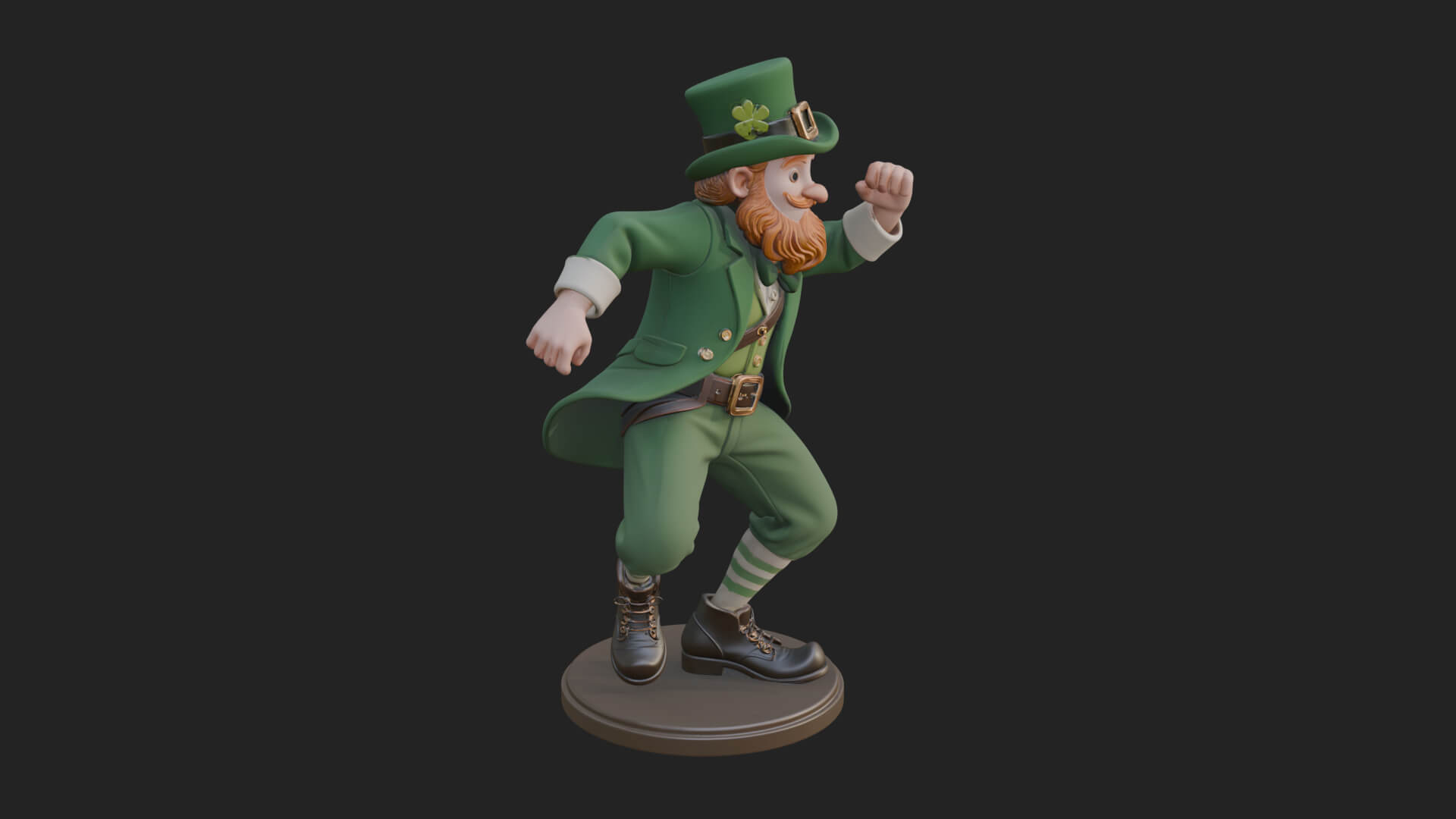 Dancing Leprechaun Statue Design 1 3D Print Model 3D Model