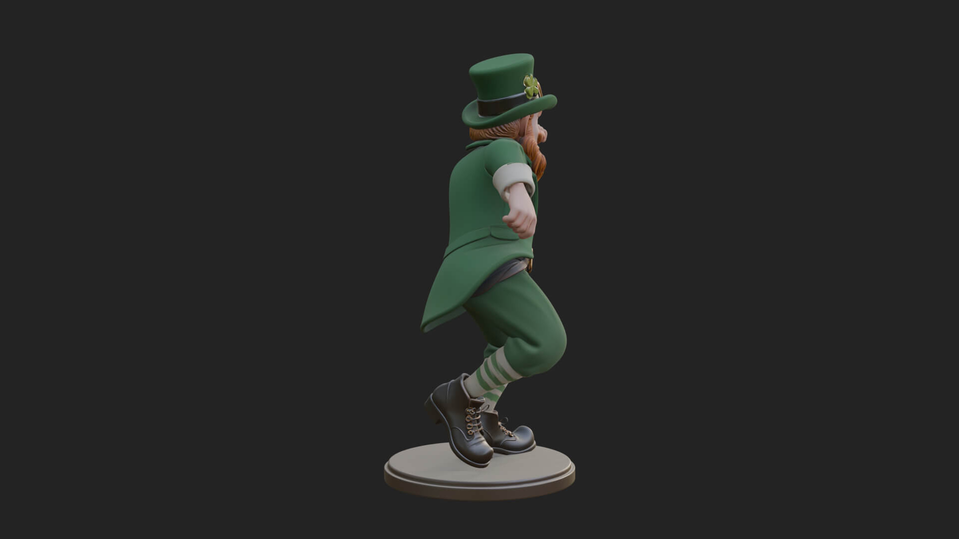 Dancing Leprechaun Statue Design 1 3D Print Model 3D Model