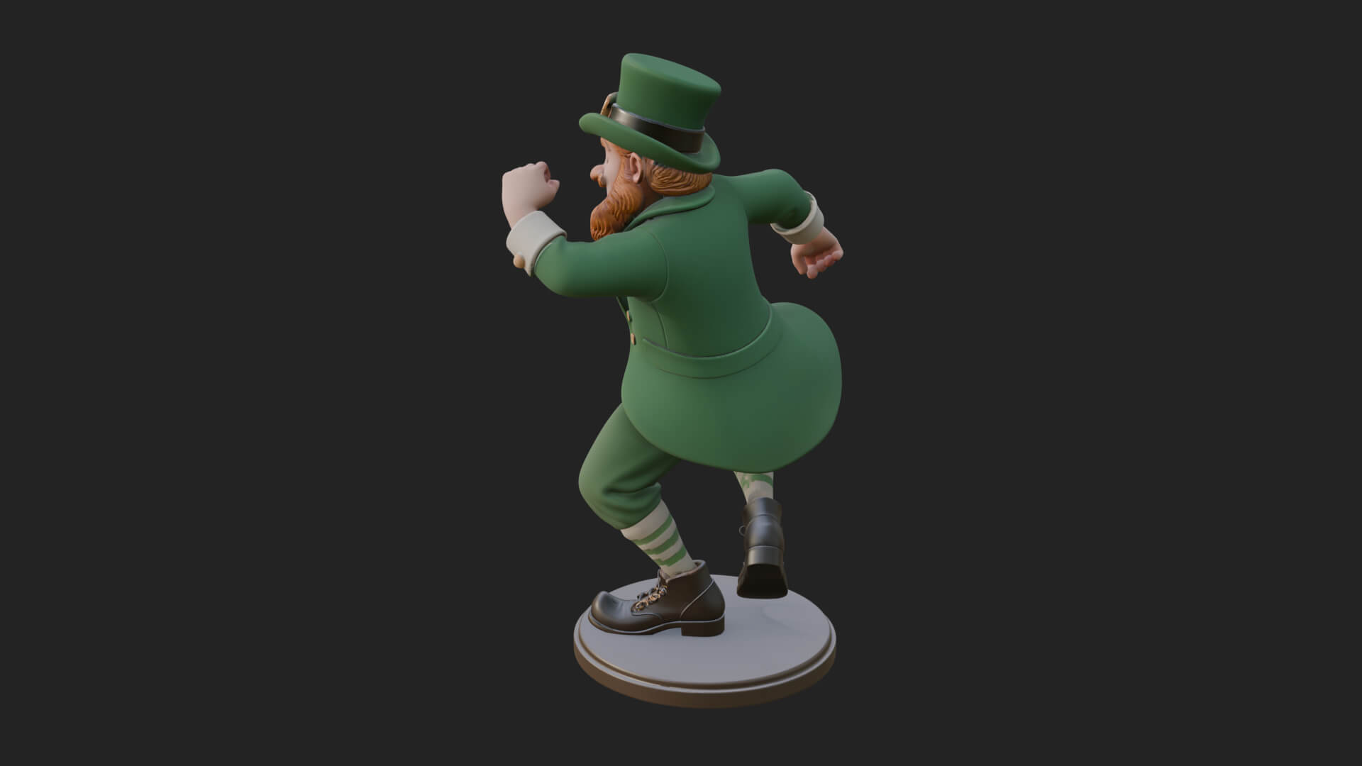 Dancing Leprechaun Statue Design 1 3D Print Model 3D Model