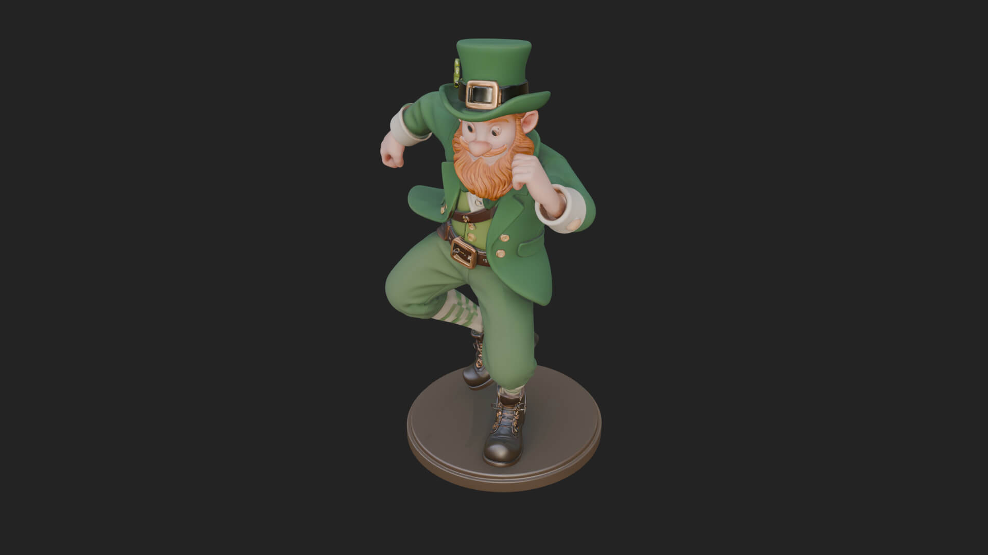 Dancing Leprechaun Statue Design 1 3D Print Model 3D Model