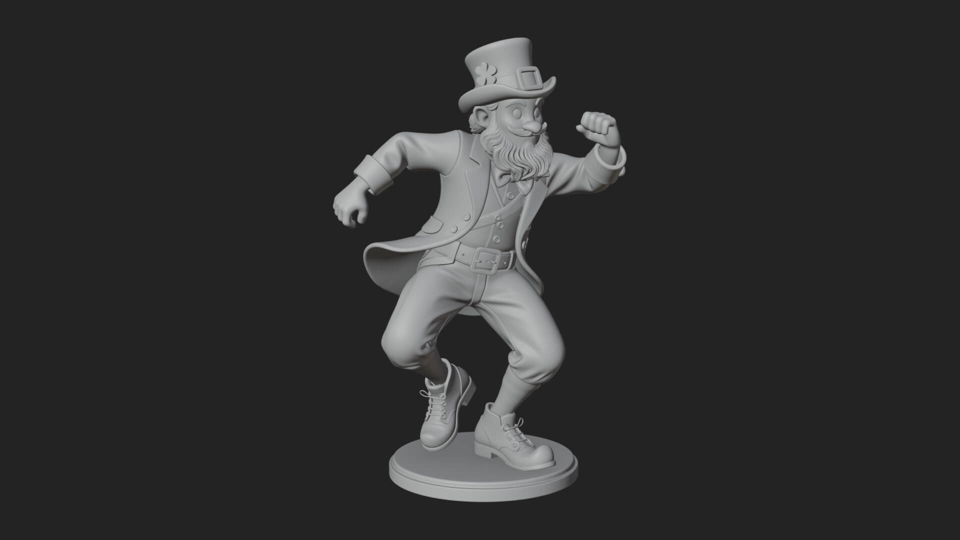 Dancing Leprechaun Statue Design 1 3D Print Model 3D Model