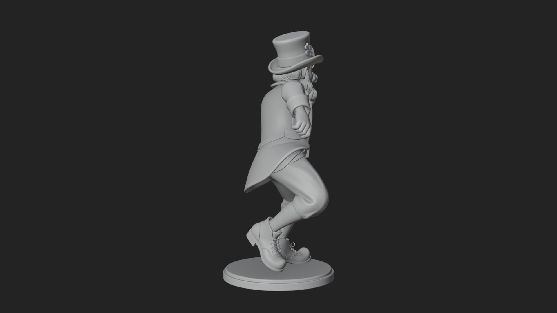 Dancing Leprechaun Statue Design 1 3D Print Model 3D Model
