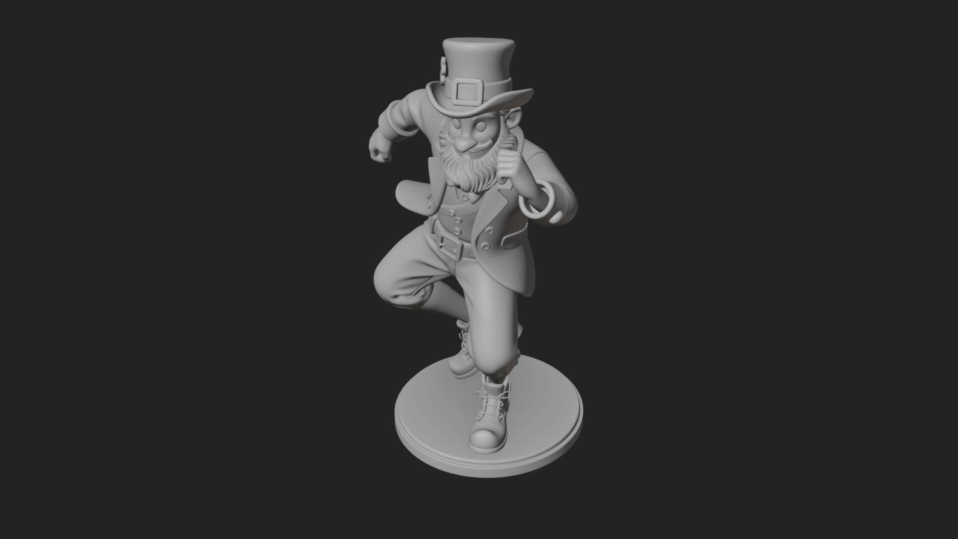 Dancing Leprechaun Statue Design 1 3D Print Model 3D Model
